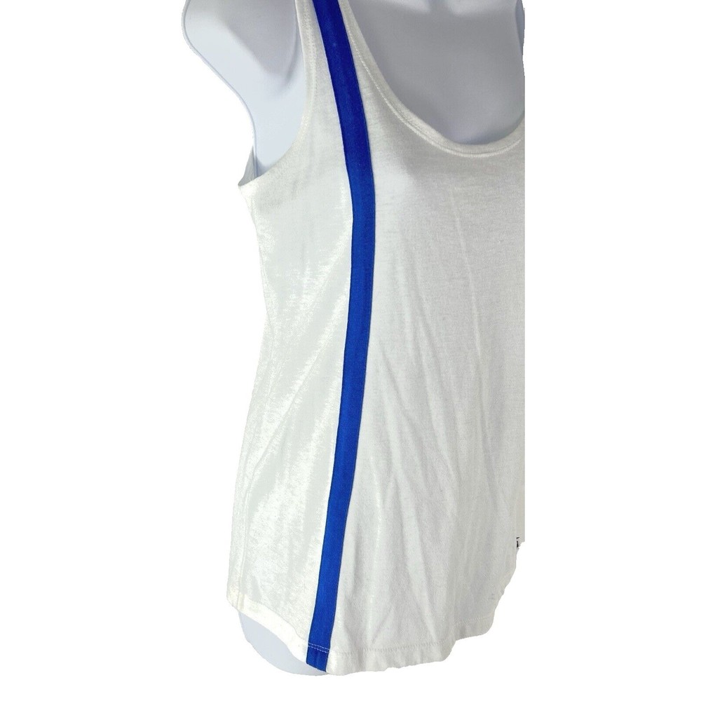 Fabletics XS Athletic Mars Tank White Bright Blue‎ Stripe